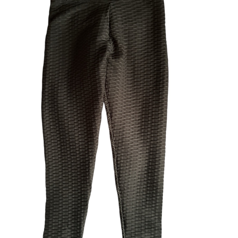 Textured Black scrunch butt lift Leggings